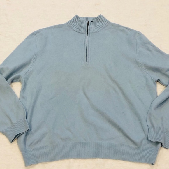 TAILORBYRD**2- Ply Cashmere 1/2 Zip Sweater**Large - Picture 2 of 6